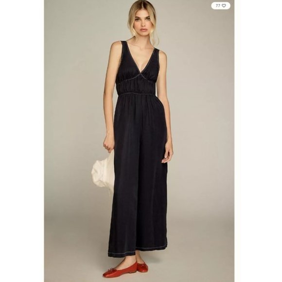 NWT - Sancia x Anthropologie The Oda Midnight V-Neck Jumpsuit - XL
